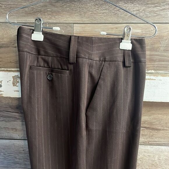 Apt 9 Stretch Maxwell Ladies Dress Trousers/Pants, Brown pinstriped , Size 10 - Picture 7 of 10